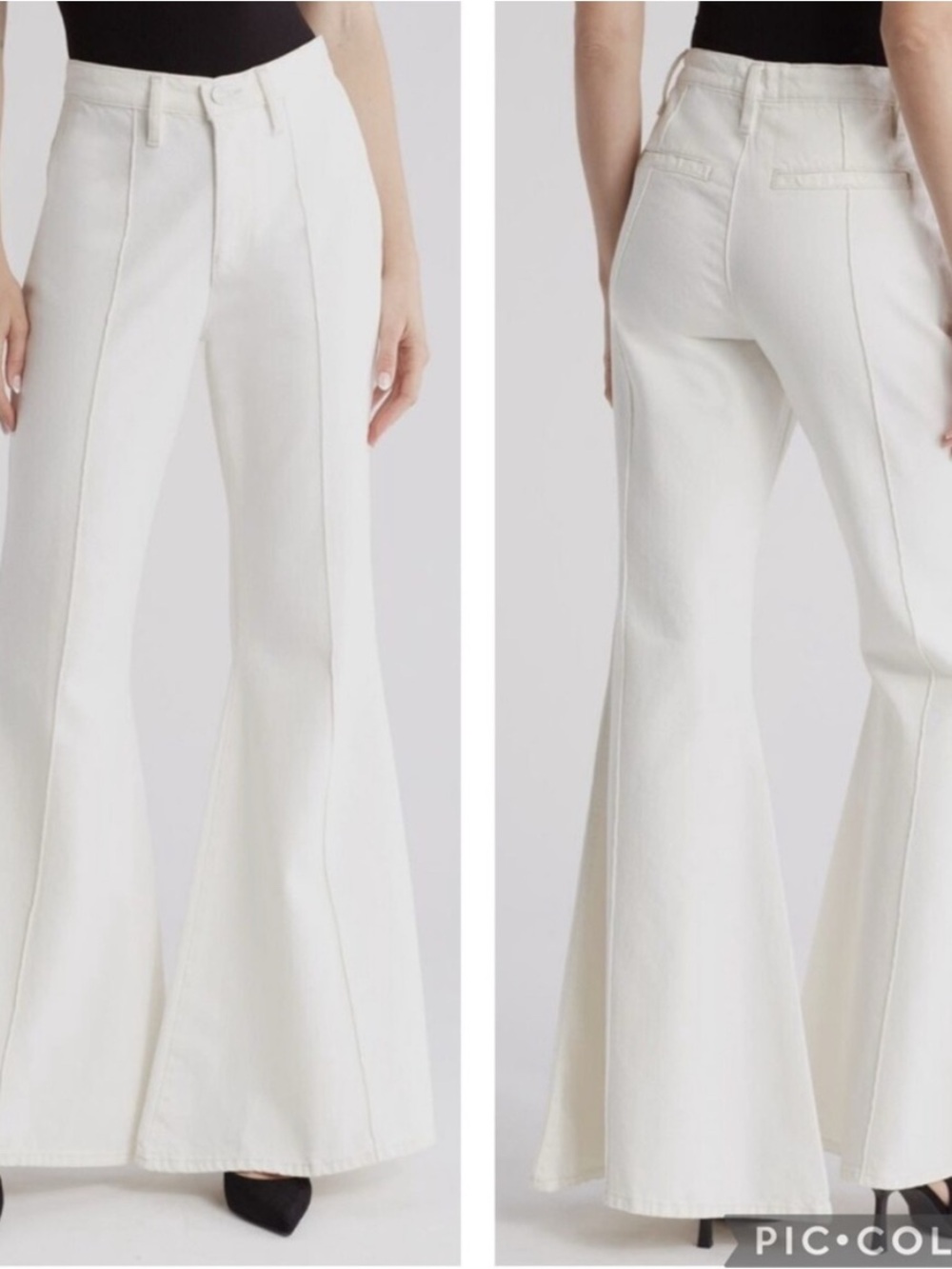 Frame Denim White Flare Jeans Wide Leg Au Natural Clean